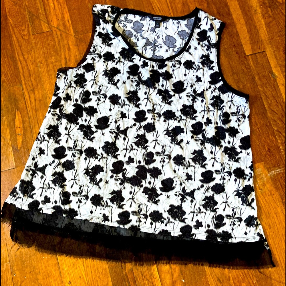 Black and gray with black flowers.